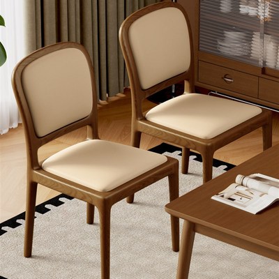 实木餐椅2025新款椅子家用靠背椅软包简约餐厅吃饭凳子.洽谈书桌