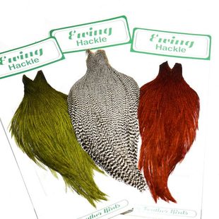 进口整张公鸡颈羽蓑羽蓑毛 饰带干式湿蝇绑制全能型飞蝇羽毛材料