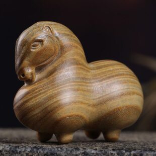 绿檀手把件木唐马摆件檀香木雕刻生肖马小马挂件饰品马到成功工艺
