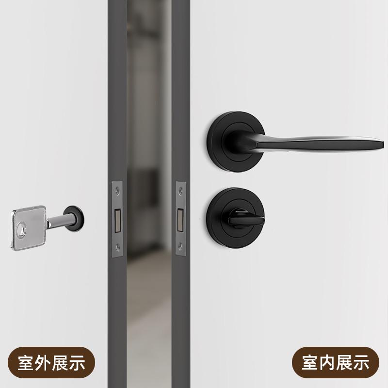 隐形门锁卧室暗锁室内单面门把手分体单舌木门R锁隐藏暗门房门锁