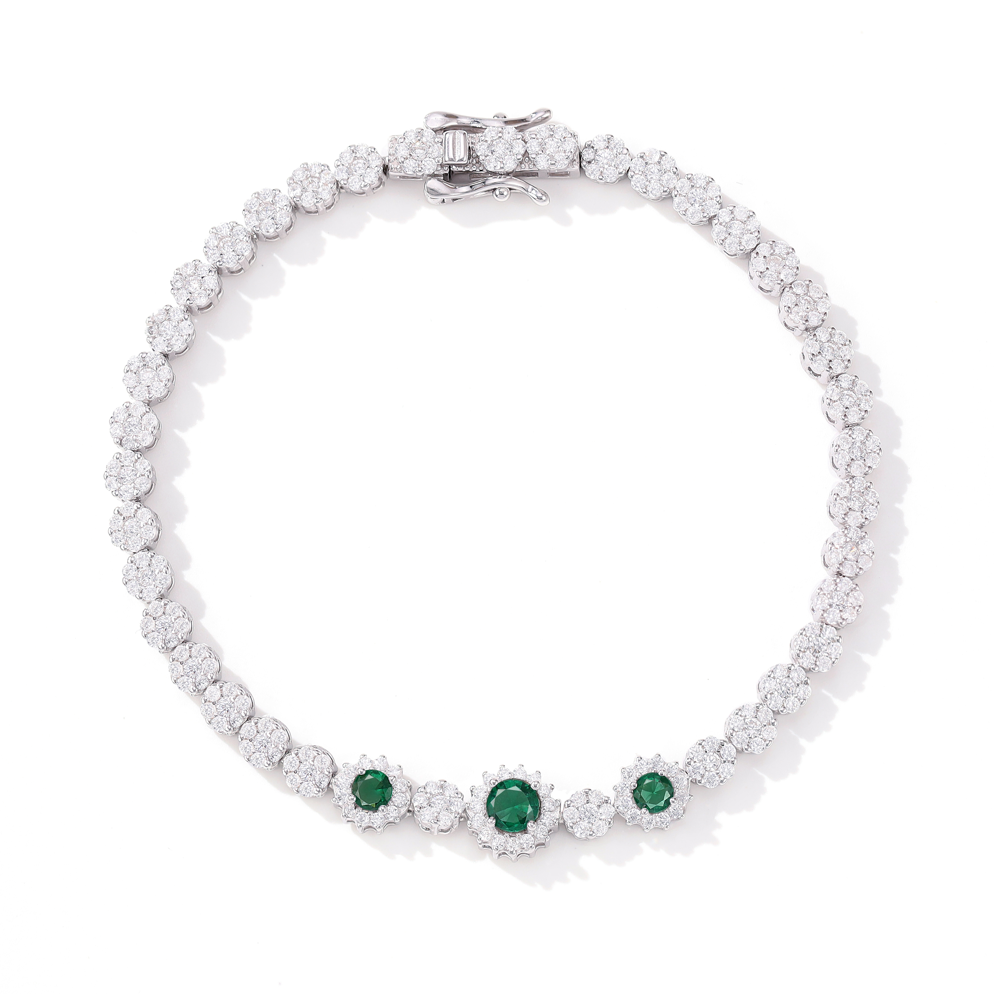 925纯银高端奢华满钻手链