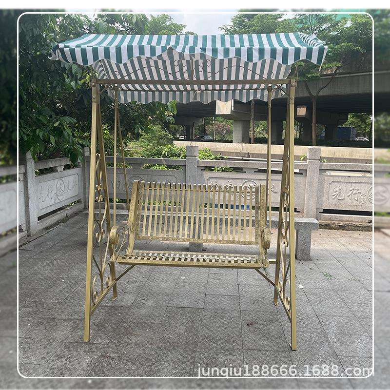 户外秋千吊椅阳台家用双人铁艺摇椅室外庭院花园摇篮藤椅防水休闲