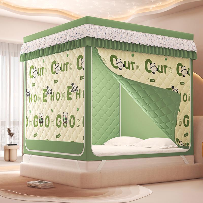 2025新款2507印花夹棉遮光保暖坐床蚊帐