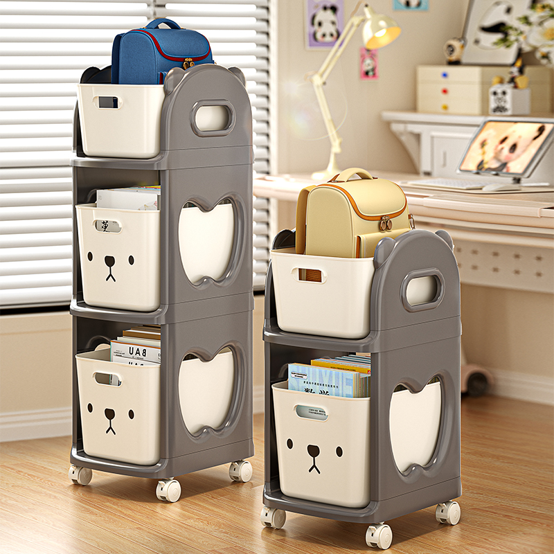 书包置物架可移动小推车家用书本收纳神器多层桌下V放包收纳架书