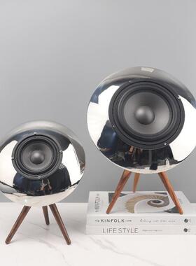 北欧创意银色金属三脚蓝牙音响低音炮摆件客厅卧室酒店家居装饰品
