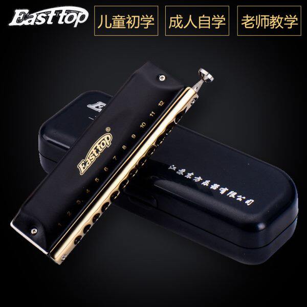 Easttop东方半音阶口琴12孔48音C调1248K金色梦想者专业演奏口琴