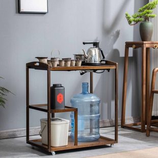 移动茶车茶台烧水壶一体茶盘茶具实木茶桌家用带轮泡茶台阳台茶几