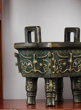 新中式老板办公室装饰书柜高档入户进门钥匙盒博古架摆Y件招财饰