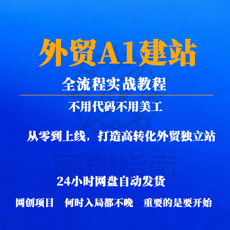 外贸A1建站全流程实战教程不用代码不用美工打造高转化外贸独立站
