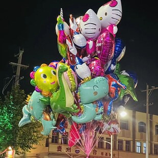 气球儿童无毒网红摆摊批 发氦气球飘空婴儿卡通铝膜玩具可爱能飞