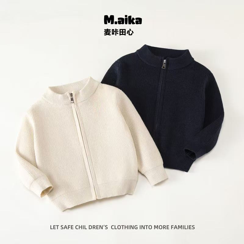 DX106男童新款长袖立领毛衣秋冬款保暖厚实休闲百搭儿童上衣潮