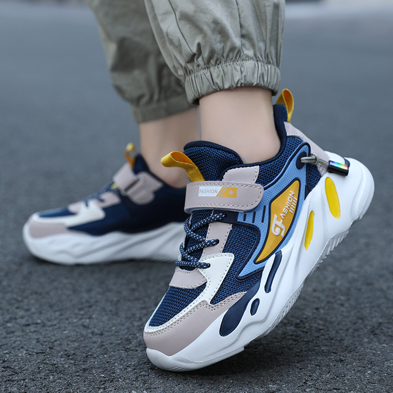 透气防滑厚底小学生休闲跑步运动鞋中大童鞋男童23年秋冬季网面