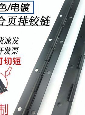 黑色加长厚304不锈钢长合页排铰链1.5/2长条折页金色门铰折叠合叶