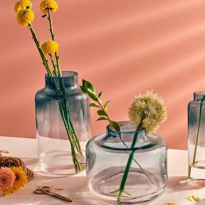 NUDE 努德进口水晶玻璃欧式简约花瓶客厅餐桌摆件富贵竹插花瓶