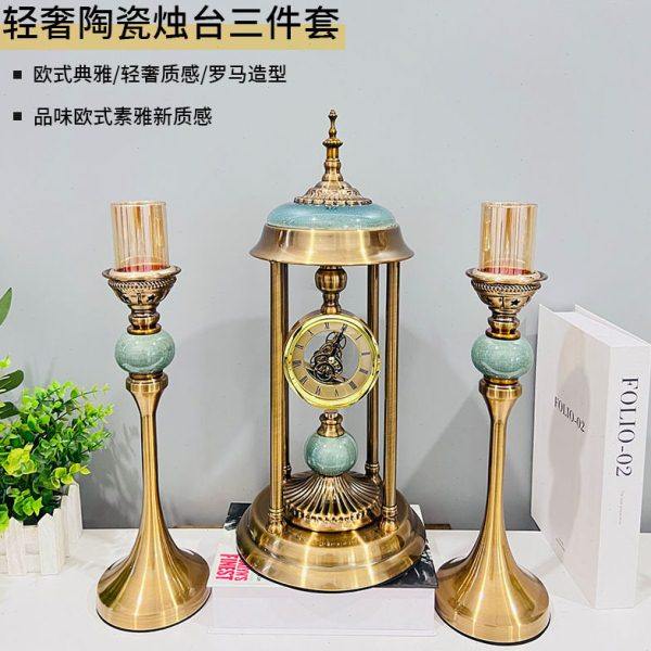 欧式钟表座钟客厅摆件欧式奢华复古台钟静音卧室创意时钟桌面公,家居饰品,立钟/落地钟,淘宝优惠券,粉丝福利购,淘宝优惠卷