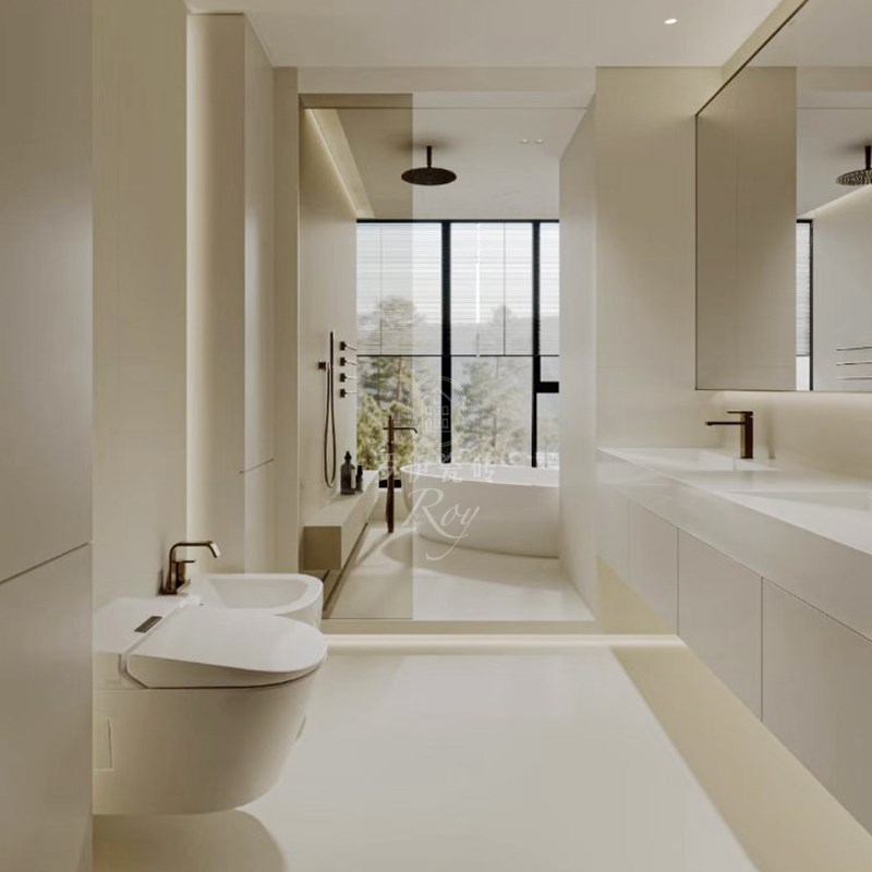 法式奶油色卫生间墙砖柔光奶白厕所微水泥瓷砖厨房Y浴室地砖咖色