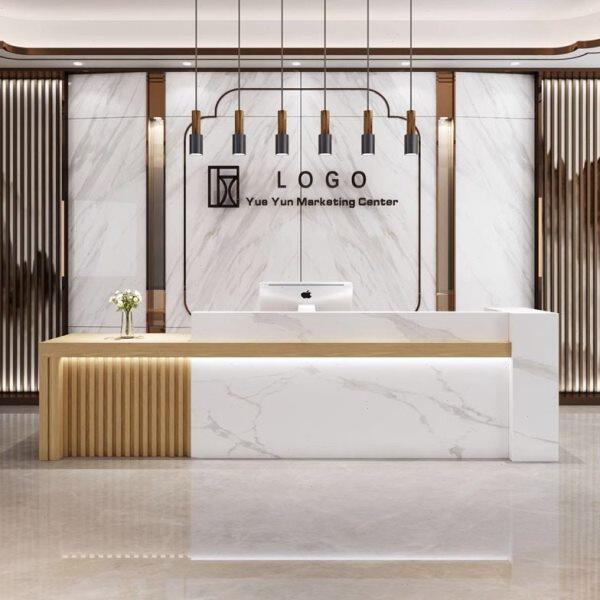 公司形象前台接待台大厅收银台咨询台问询处桌子客服服务台