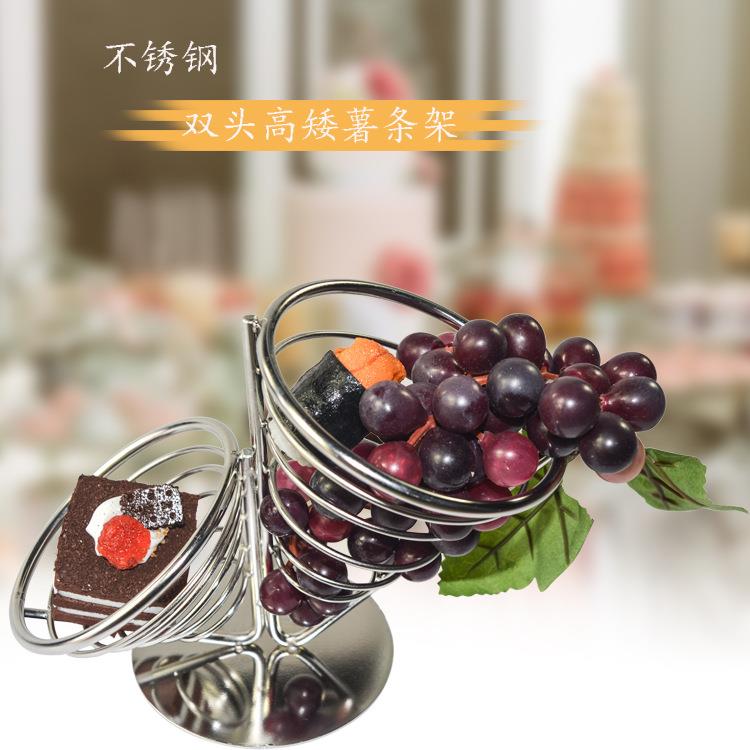 不锈钢薯条架酒店餐厅创意小吃架炸鸡新小吃架茶歇家居桌面摆台