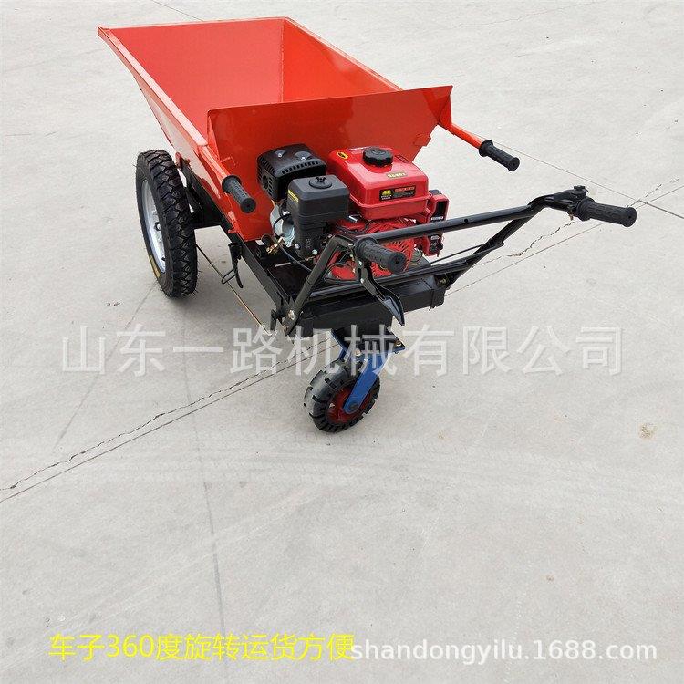自走式汽油动力搬运车 农用仓库汽油手推车 173F柴油机拉砖拉灰鸡