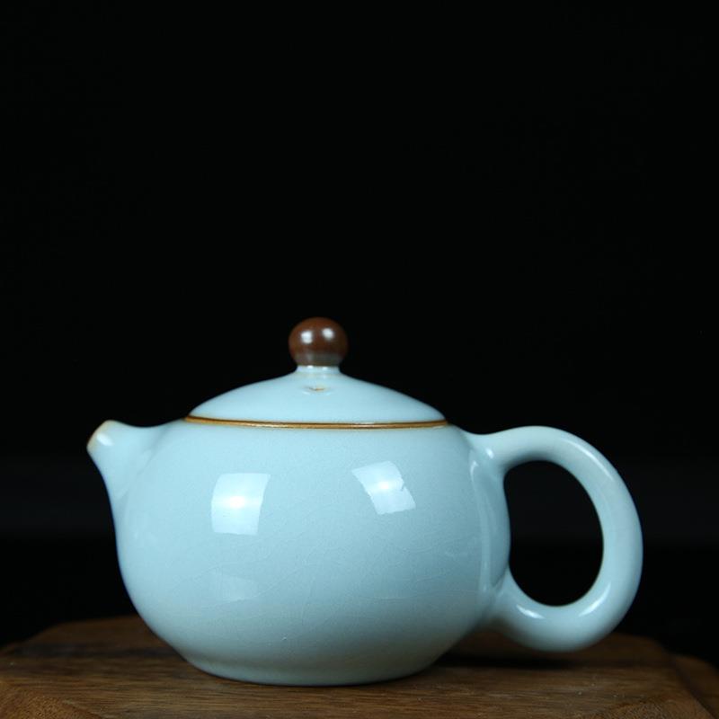 汝窑汝瓷汝州西施壶仿古汝瓷冷水花闷搪瓷茶壶茶杯家用茶具茶壶