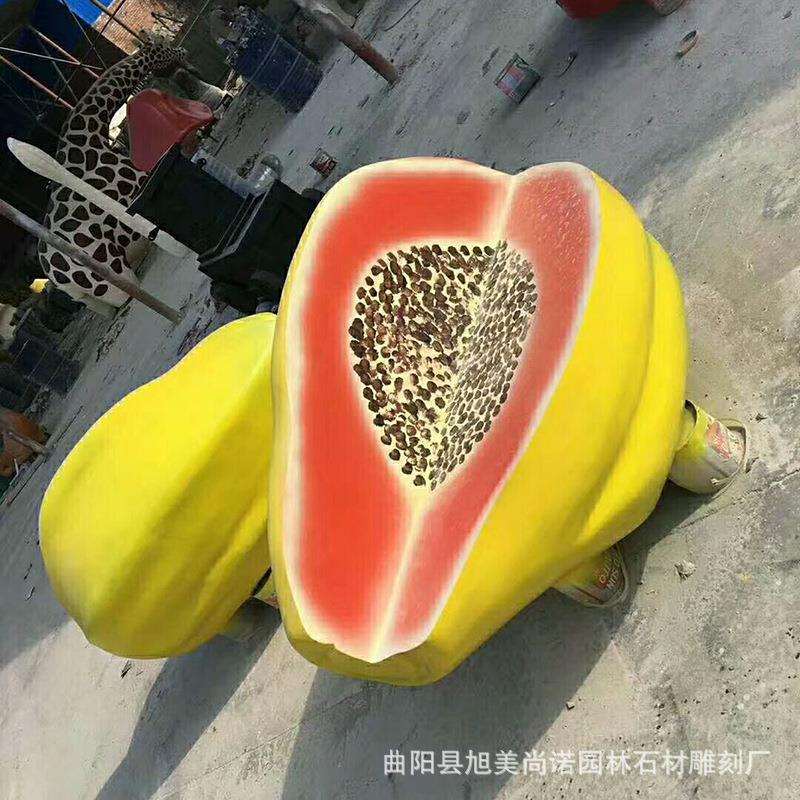 厂家销售玻璃钢水果雕塑座椅 水果彩绘雕塑公园景观装饰摆件