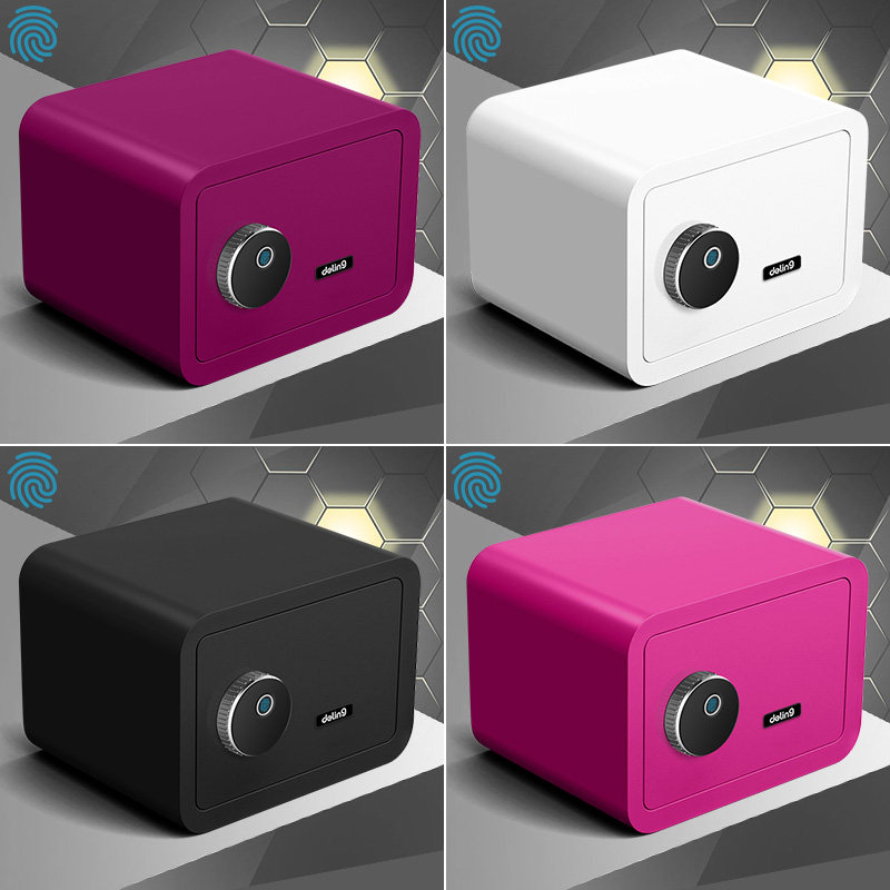 德凌家用保险柜指纹小型迷你办公保险箱电子密码隐形保管箱全钢入