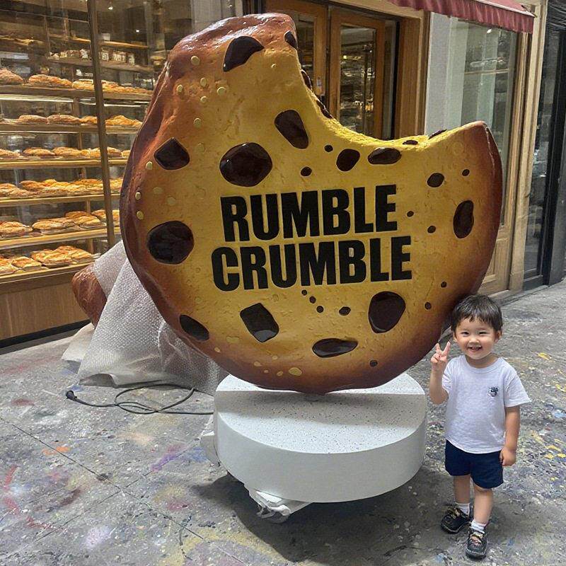 玻璃钢雕塑定制户外网红立体门头曲奇饼干零食店铺装饰品商业美陈