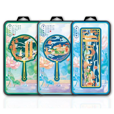 厦门鼓浪屿双子塔大学文创黄铜镂空金属书签特色文具旅游纪念礼品