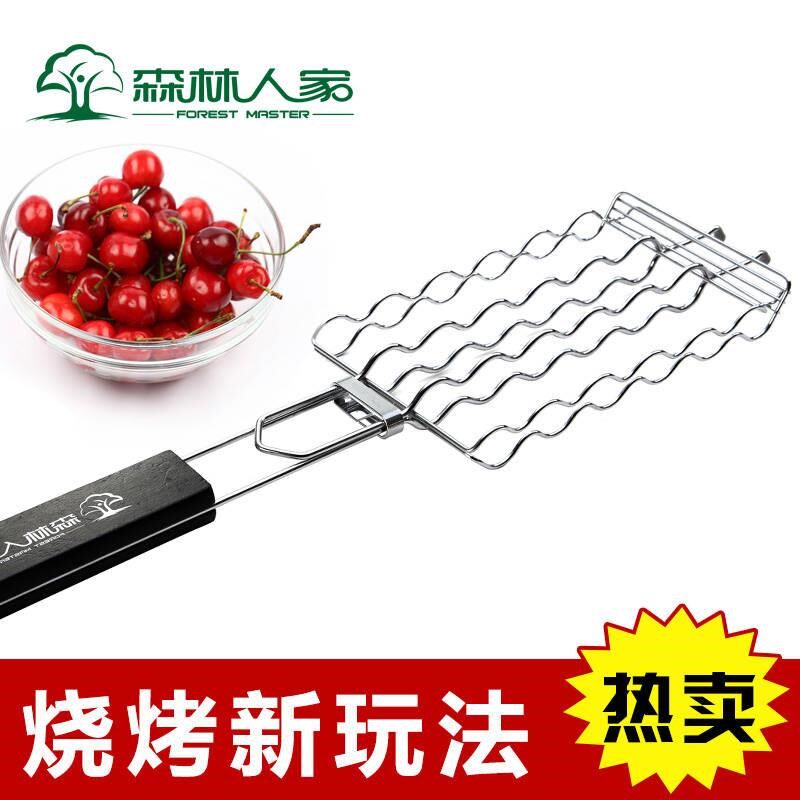 烧烤用具香肠热狗夹烤肉烧烤夹子网篦子夹板工具配件*