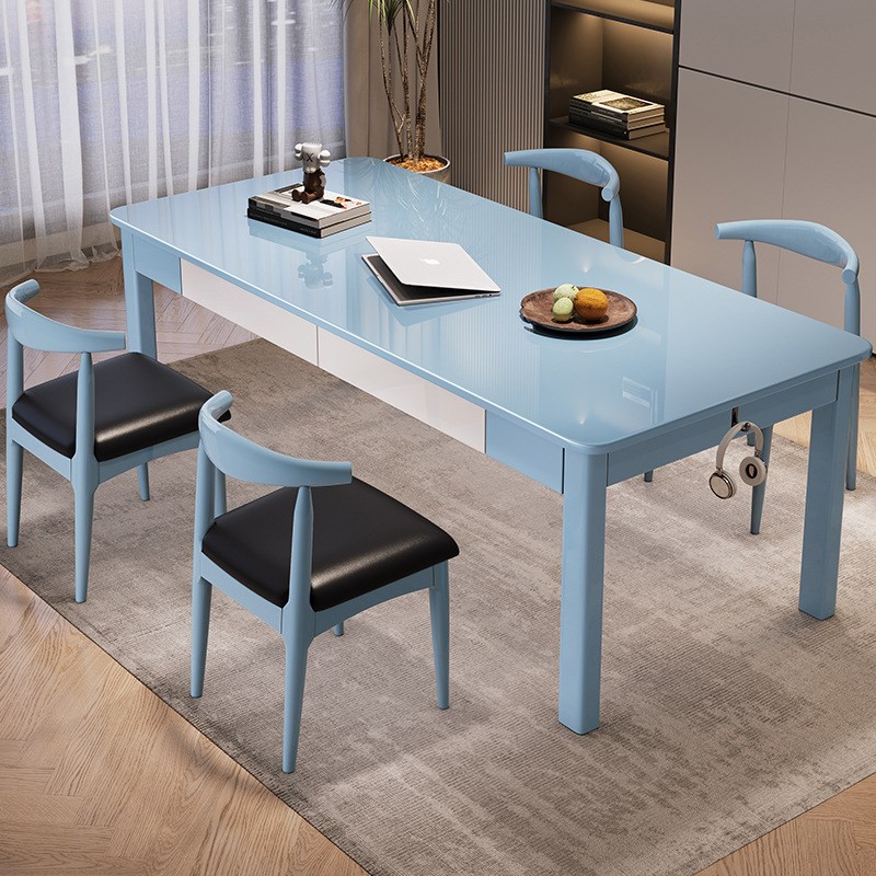 简约实木大书桌家用客厅工作台带抽屉学习桌椅多人休闲办公长桌子