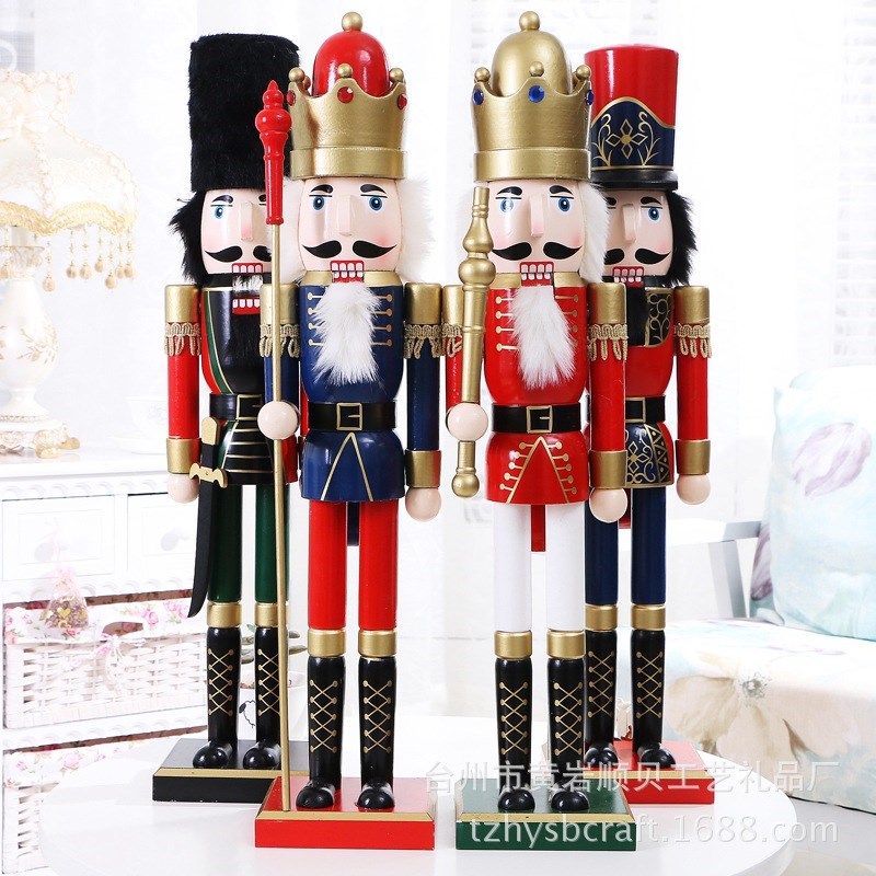 圣诞装饰品 彩绘木质工艺品 英伦风60cm胡桃夹子木偶家居摆饰