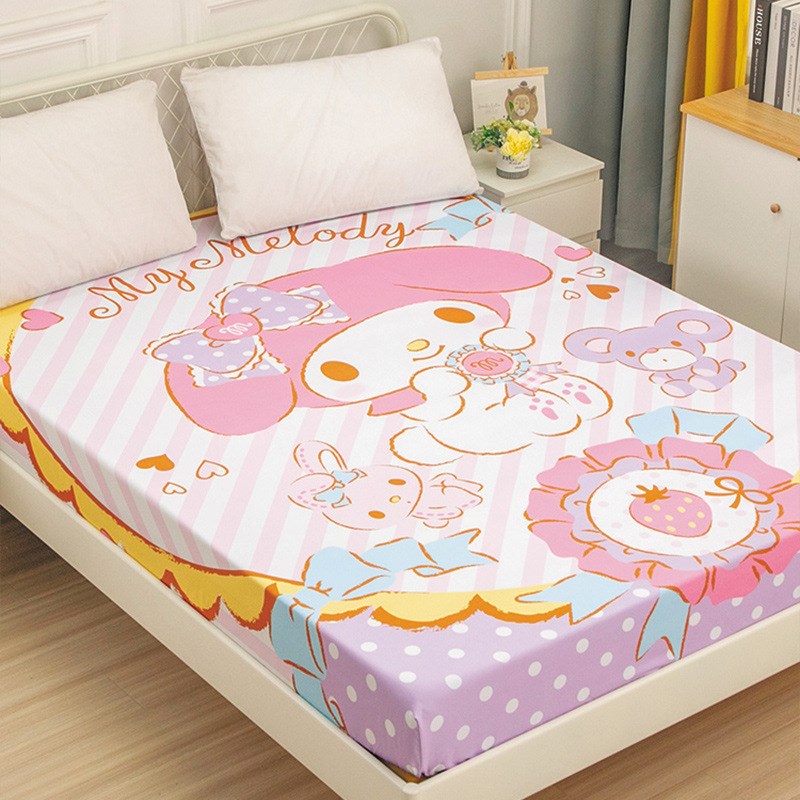 卡通美乐蒂可爱女孩床笠单品防滑固定床罩全包床单床垫防尘保护套