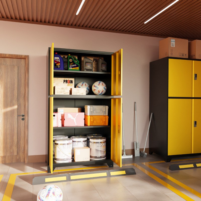 地下车库钢制车位储物柜铁皮停车库防潮柜杂物箱工具收纳密码柜