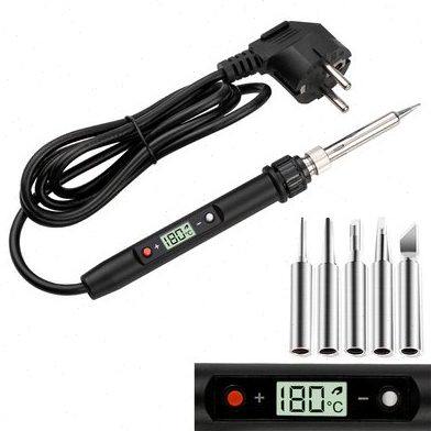 包邮220V/110V/数显烙铁80WLCD显示屏可调温内热式烙铁