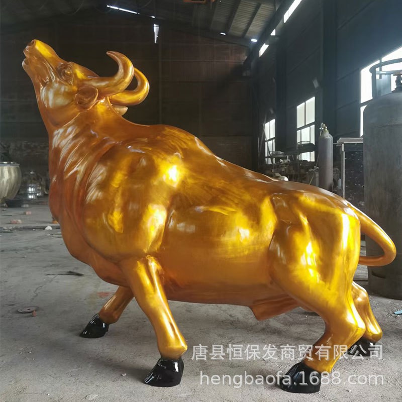 华尔街铜牛摆件金融公司开业大型纯铜华尔街牛雕塑2米3米铜雕牛