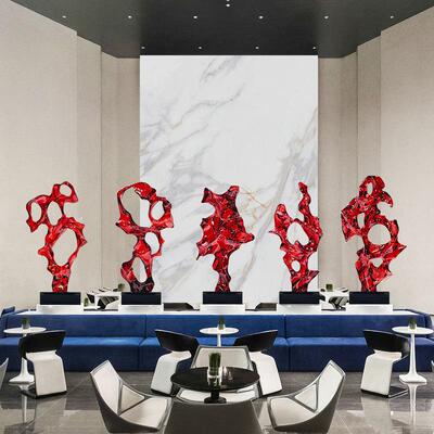 透明新款简约客厅仿琉璃抽象现代雕塑艺术品酒店室内桌面小摆件