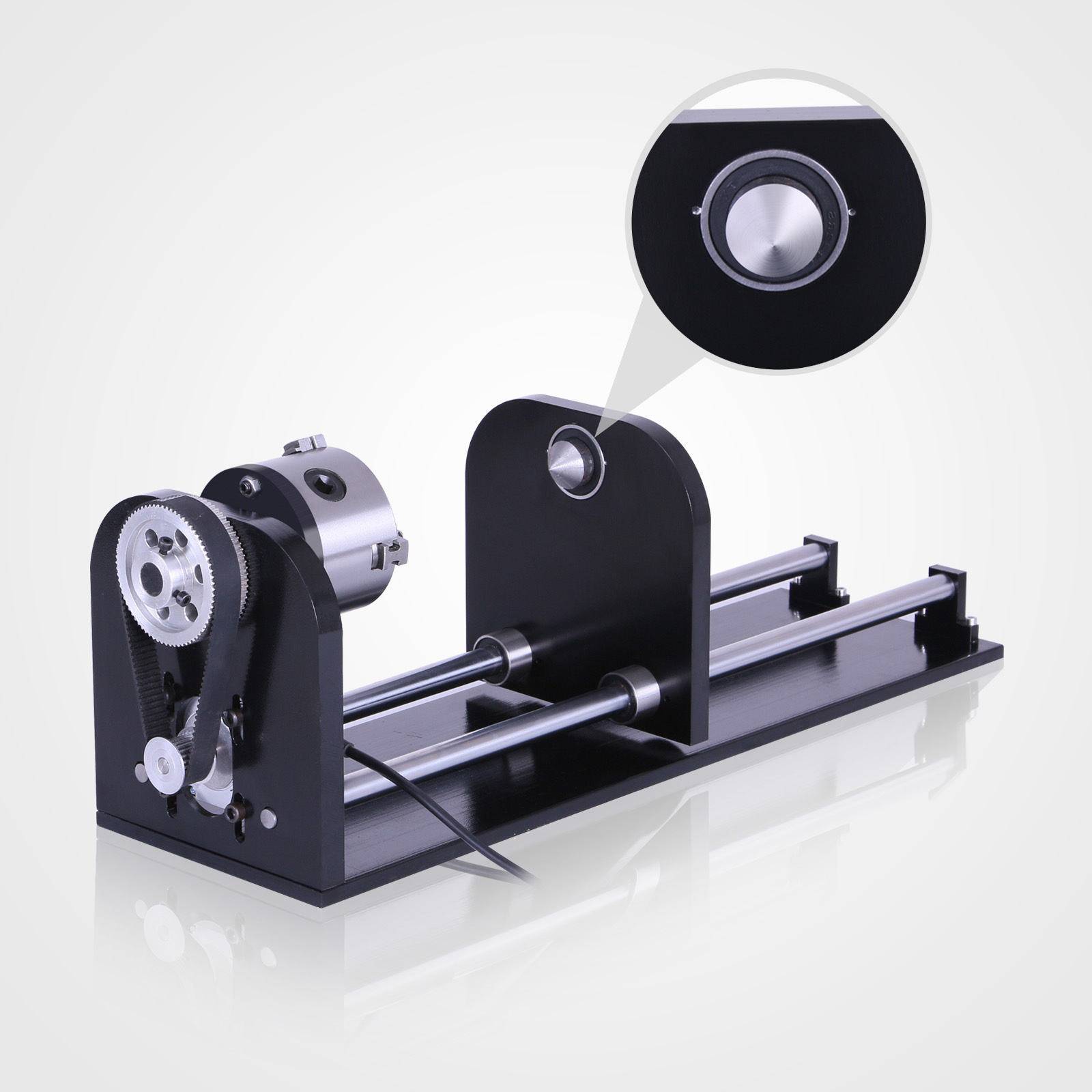 激光雕刻机旋转轴配件三爪卡盘旋转轴设备不锈钢防尘罩旋转轴