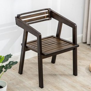 新中式楠竹实木靠背椅茶车茶桌专用复古椅子家用茶室小茶椅主人椅
