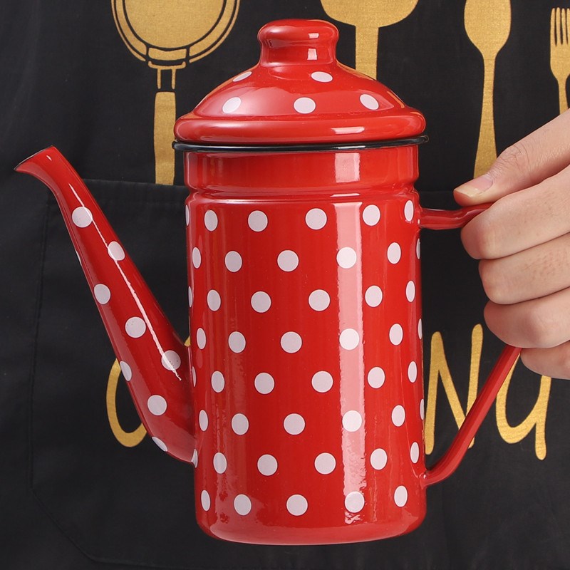 珐琅搪瓷油壶油罐油瓶调味瓶酱油壶醋壶盖