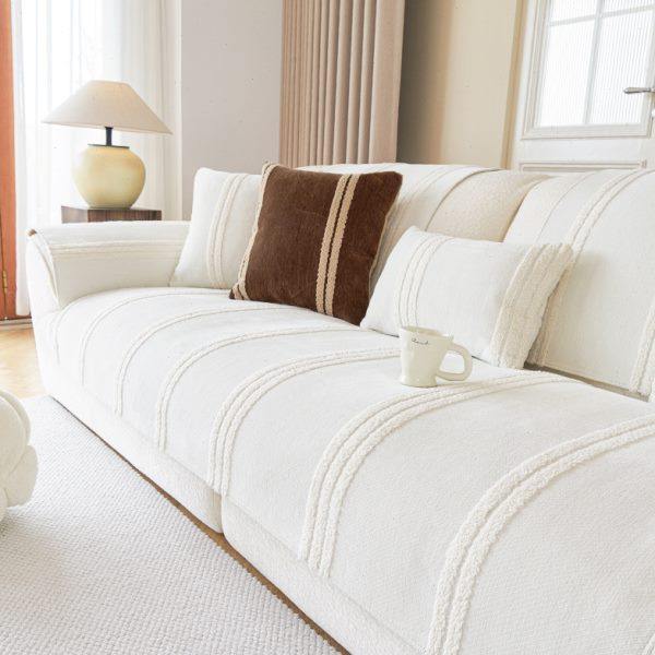 法式奶油风沙发垫2024新款简约高级感四季通用靠背防滑扶手盖布巾,居家布艺,沙发垫,淘宝优惠券,粉丝福利购,淘宝优惠卷