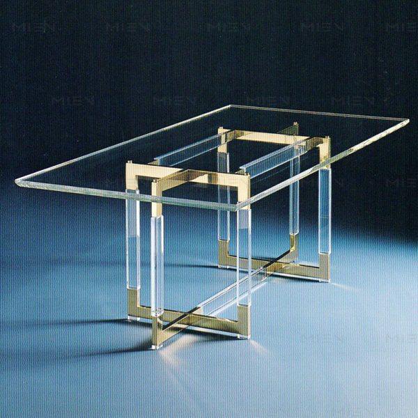 网红个性透明亚克力餐桌不锈钢电镀香槟金底座进口高透有机玻璃,住宅家具,玻璃餐桌,淘宝优惠券,粉丝福利购,淘宝优惠卷