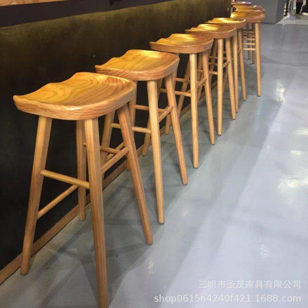 实木吧台酒吧凳脚椅小吃店餐饮店前台吧椅新中式原木餐厅吧凳,商业/办公家具,酒吧凳,淘宝优惠券,粉丝福利购,淘宝优惠卷