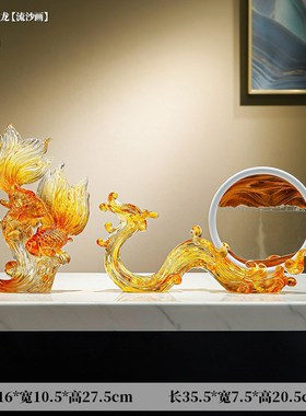 年年有余水晶锦鲤摆件轻奢电视柜客厅家居装饰酒柜工艺品