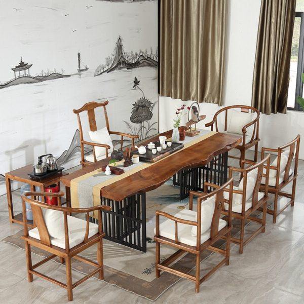 新中式大板实木茶桌椅组合公室接待泡茶桌茶室茶楼商务会客茶台,商业/办公家具,茶台/茶桌,淘宝优惠券,粉丝福利购,淘宝优惠卷