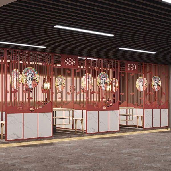 新中式餐厅铁艺卡座围栏茶楼饭店包间拱门火锅店烧烤店包厢隔断,商业/办公家具,护理屏风,淘宝优惠券,粉丝福利购,淘宝优惠卷