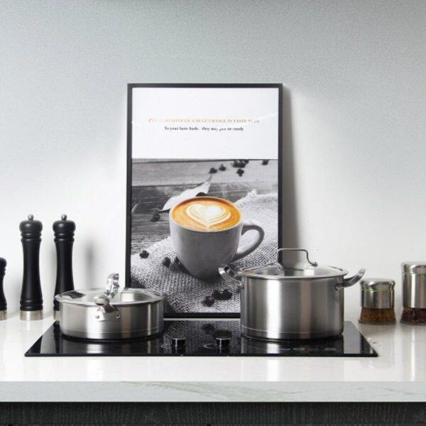 轻奢样板间厨房软装饰品不锈钢汤锅炒锅厨具研磨器密封罐摆件组合