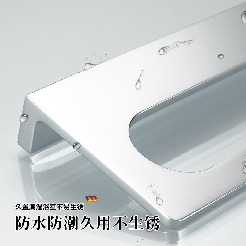 轻奢全铜实心毛巾环置物架酒店洗漱台收纳架卫生间双用置物板隔板