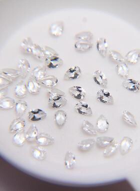 斯里兰卡天然白蓝宝 梨形2X3 裸石戒面 戒指镶嵌 首饰镶嵌配石