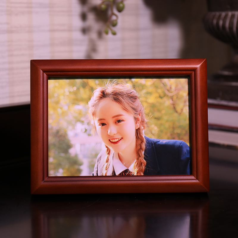 实木相框中式6寸7寸8寸10寸12寸A4A3框木质相架Z桌摆台挂墙