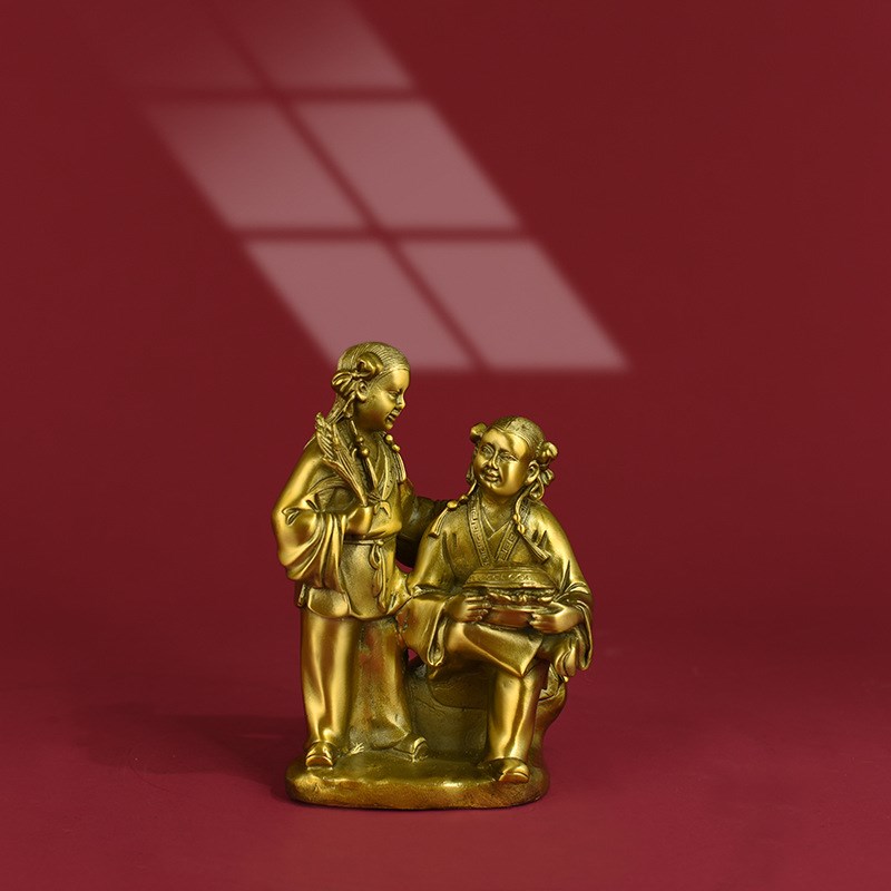 纯铜和HEHE合二圣摆件礼品客厅婚房摆设装饰